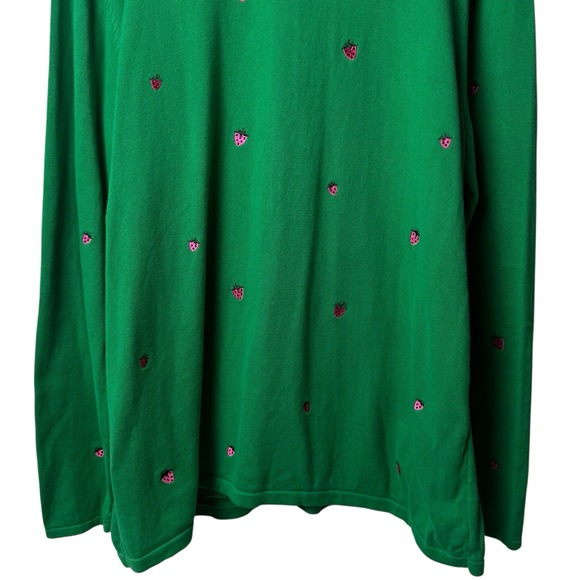 Vintage Quacker Factory Strawberry Embroidered Cardigan Novelty Eclectic XL - Picture 7 of 11